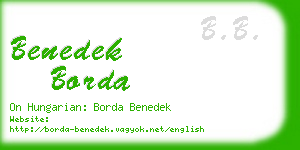 benedek borda business card